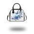 Blue butterfly and blue flowers shoulder handbag