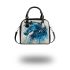 Blue horse with long hair shoulder handbag