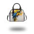 Blue macaw abstract design in the style shoulder handbag