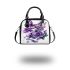 Butterflies and purple flowers shoulder handbag