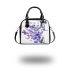 Butterflies and purple flowers shoulder handbag