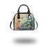Butterflies daisies and peacock feathers shoulder handbag