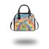 Butterflies fly to the sounds of violin and musical notes Shoulder Handbag