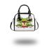 Cartoon cute frog spitting out red liquid shoulder handbag