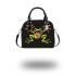 Cartoon frog with its tongue sticking out shoulder handbag