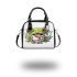 Cartoon frog with its tongue sticking shoulder handbag