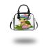 Cartoon happy baby turtle with a blue hat shoulder handbag