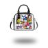 Colorful abstract drawing shoulder handbag