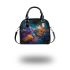 Colorful butterfly with feathers shoulder handbag