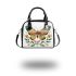 Colorful butterfly with floral elements shoulder handbag