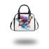 Colorful butterfly with floral elements shoulder handbag