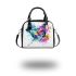 Colorful butterfly with floral elements shoulder handbag