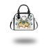 Colorful butterfly with floral elements shoulder handbag