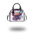 Colorful cute french bulldog with headphones shoulder handbag