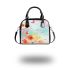 Colorful daisies and butterflies shoulder handbag