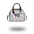 Colorful deer with colorful flowers shoulder handbag