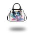 Colorful drawing of an adorable border collie shoulder handbag