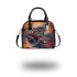 Colorful frog with an eye on its back shoulder handbag