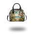 Colorful frogs hanging from tree branches in the jungle shoulder handbag