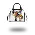 Colorful horse with tree branches growing from its body shoulder handbag