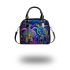 Colorful ink drawing of two turtles in love shoulder handbag