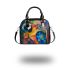 Colorful macaw in the style shoulder handbag