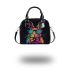 Colorful rabbit with sunglasses and bow tie shoulder handbag