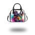 Colorful realistic yorkshire terrier portrait shoulder handbag