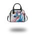 Colorful unicorn painting shoulder handbag