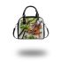 cool frog with music notes and violin and lotus flower Shoulder Handbag