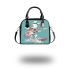 Cool rabbit surfing with electric guitar and headphones shoulder handbag