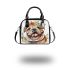 Cute and happy english bulldog shoulder handbag