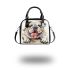 Cute and happy english bulldog shoulder handbag