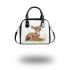 Cute baby deer sitting in the grass shoulder handbag