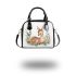 Cute baby deer with flowers shoulder handbag