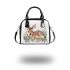 Cute baby deer with flowers shoulder handbag