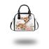 Cute baby deer with flowers in pastel colors shoulder handbag