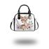 Cute baby deer with flowers in pastel colors shoulder handbag