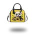 Cute baby panda with sunflowers on a yellow shoulder handbag