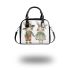 Cute bunny couple holding hands shoulder handbag