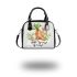 Cute bunny sitting on top of an carrot hello spring shoulder handbag