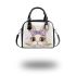 Cute bunny with big eyes and a purple bow shoulder handbag