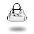 Cute cartoon baby turtle with big eyes swimming in the ocean shoulder handbag