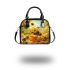 Cute cartoon bee is happily eating honey shoulder handbag