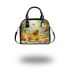 Cute cartoon bee is happily making honey shoulder handbag