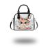 Cute cartoon bunny with big eyes and flowers shoulder handbag