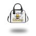 Cute cartoon drawing of a happy bee doing shoulder handbag