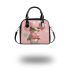 Cute cartoon frog holding a pink heart shoulder handbag