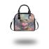 Cute cartoon frog holding a pink heart shoulder handbag