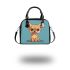 Cute cartoon illustration of a chihuahua dog shoulder handbag